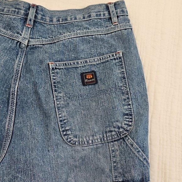 Route 66 Utility Jeans Women's 17/18 Blue Denim Carpenter 6 Pockets Wide Leg EUC - Picture 12 of 16